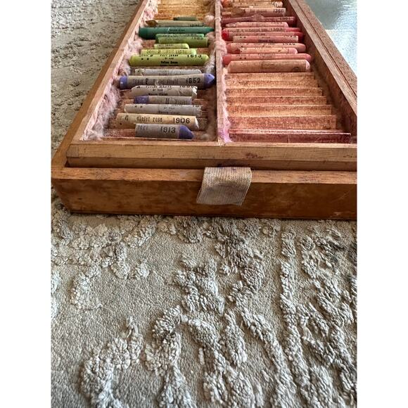 Vintage French Lefranc Artist Soft Pastels and Original Wood Box - Picture 7 of 11